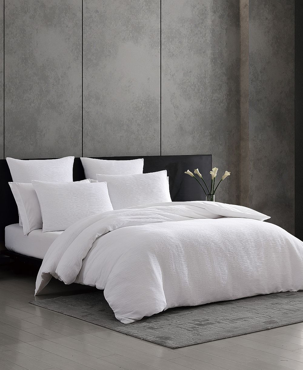 Комплект наволочек Vera Wang Solid Textured Pleats 3-Pc. Duvet Cover Set, Queen