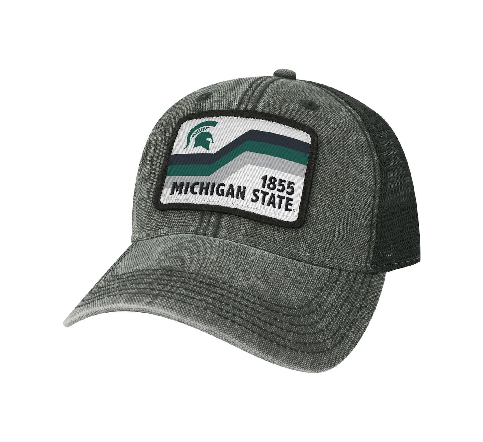 Men's Black Michigan State Spartans Sun & Bars Dashboard Trucker Snapback Hat