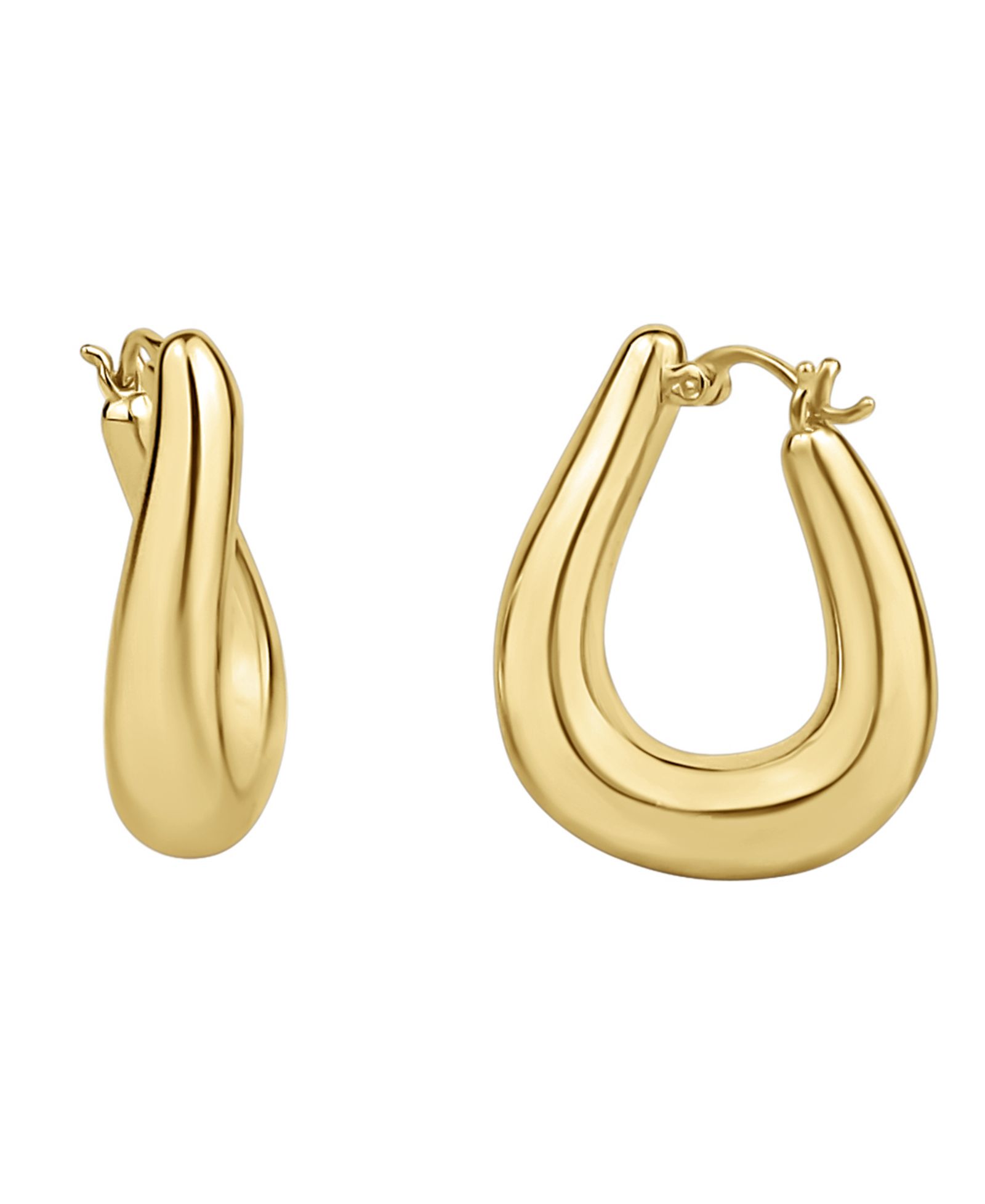 Серьги-кольца And Now This 18K Gold Plated Puff Hoop