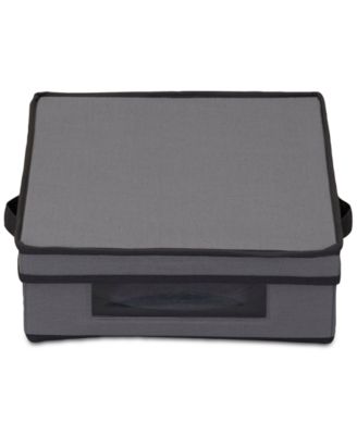 Household Essentials Charger Plate Storage Box, Windowed Clear Front Panel