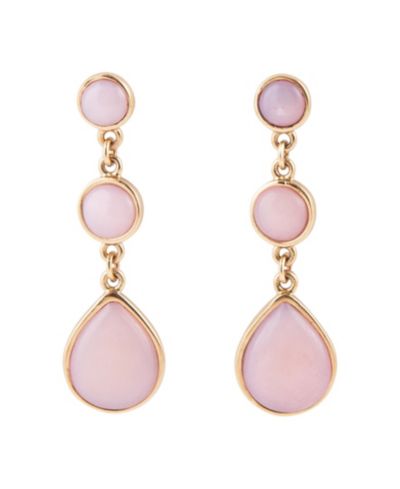 Серьги-подвески Barse Dreamy Bronze и Genuine Pink Opal