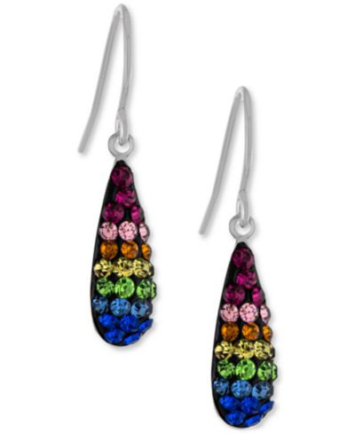 Серьги-подвески Giani Bernini Crystal Rainbow из стерлингового серебра