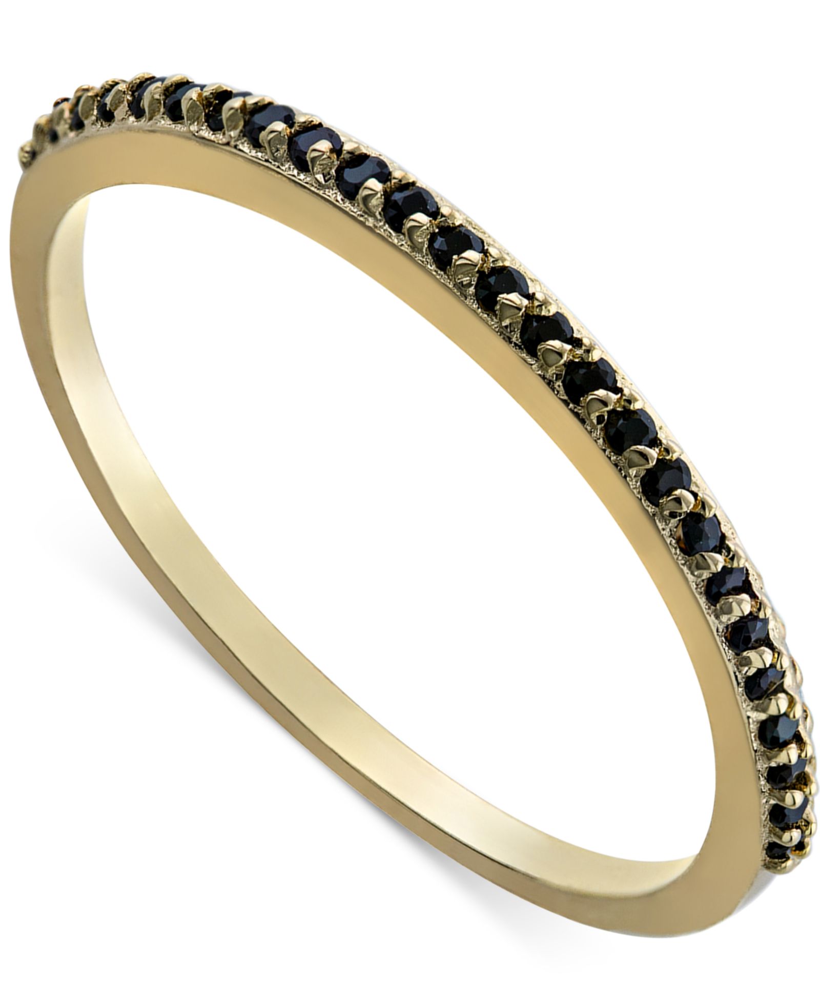 Macy's Кольцо Giani Bernini Black Spinel Narrow Band из стерлингового серебра с напылением 18k Gold