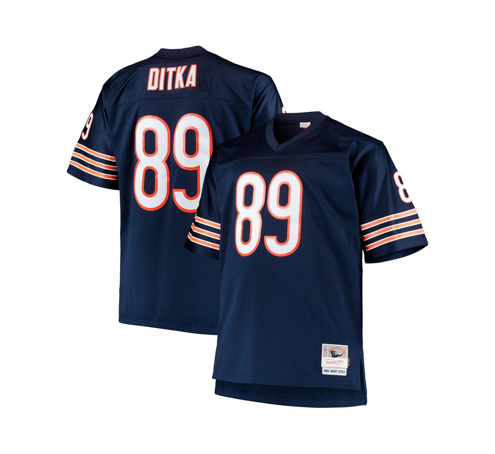Men's Mitchell & Ness Mike Ditka Navy Chicago Bears Big and Tall 1966 Retired Player Replica Jersey