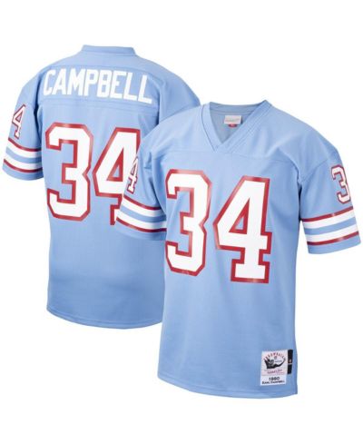 Мужская ретро джерси Mitchell & Ness Earl Campbell Houston Oilers 1980 Authentic Light Blue