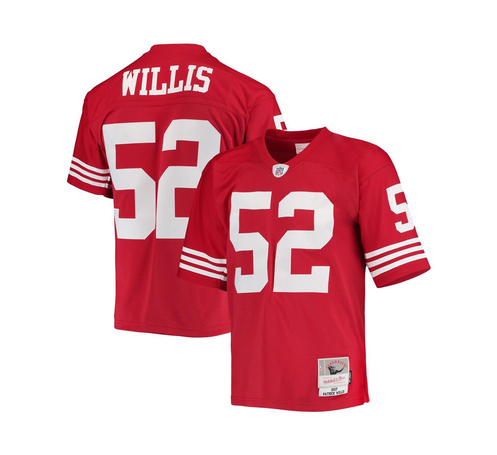 Мужская джерси Mitchell & Ness Patrick Willis Scarlet San Francisco 49ers 2007 Legacy Replica