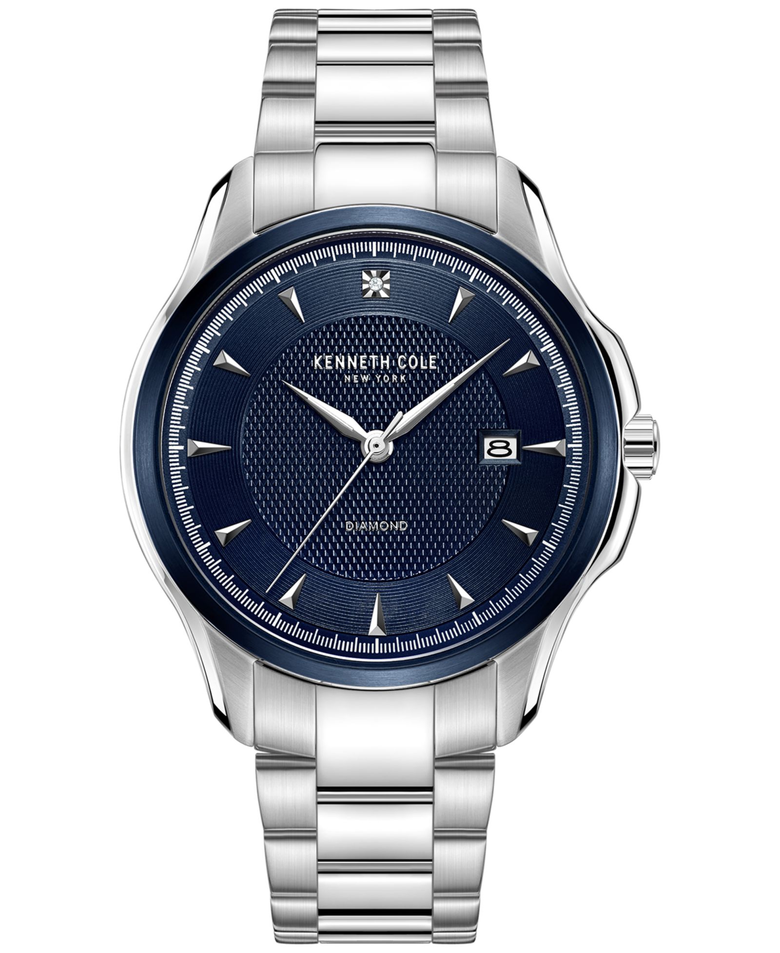 Мужские наручные часы Kenneth Cole New York Diamond Accent Stainless Steel Bracelet 42mm