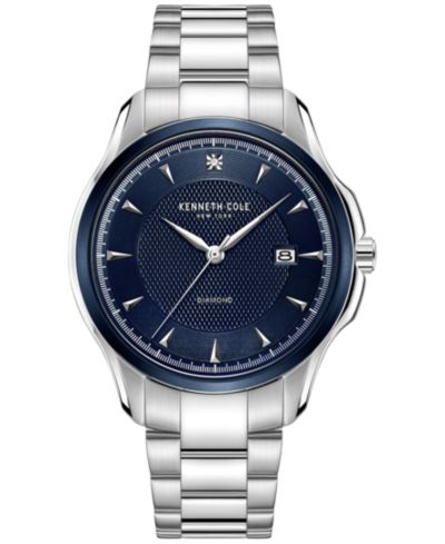 Мужские наручные часы Kenneth Cole New York Diamond Accent Stainless Steel Bracelet 42mm