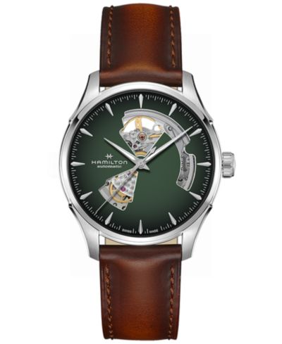 Мужские автоматические часы Hamilton Jazzmaster Open Heart Smoked Green Stainless Steel Strap 40mm