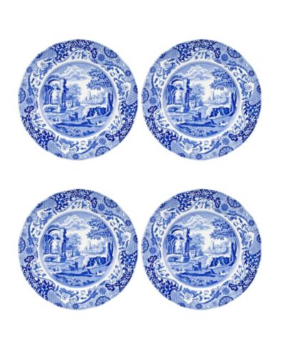 Spode Blue Italian Dinner Plates, Set of 4