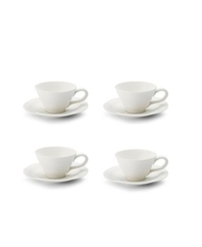 Portmeirion Sophie Conran Teacups & Saucers, Set of 4