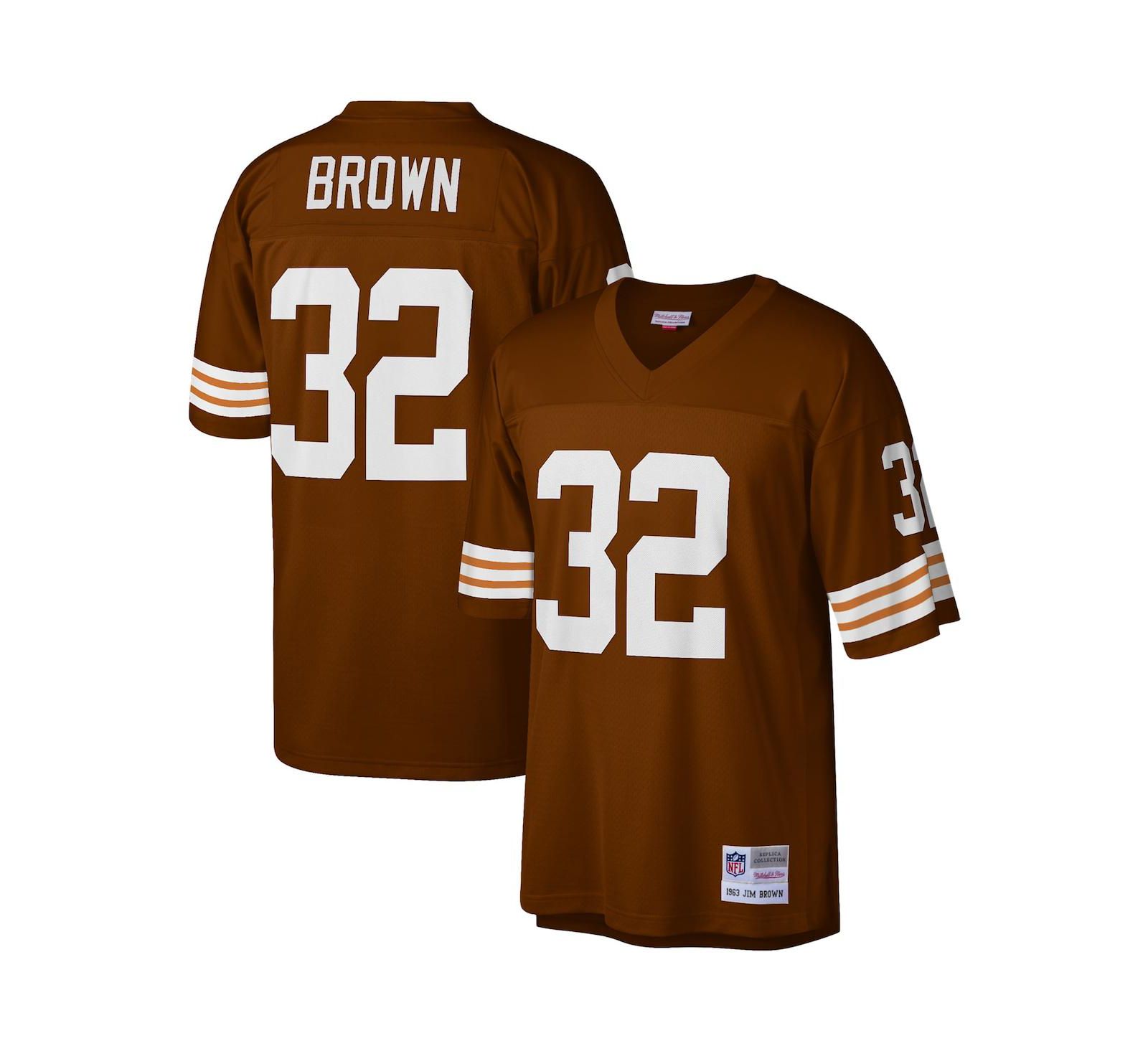 Мужская джерси Mitchell & Ness Jim Brown Brown Cleveland Browns Legacy Replica