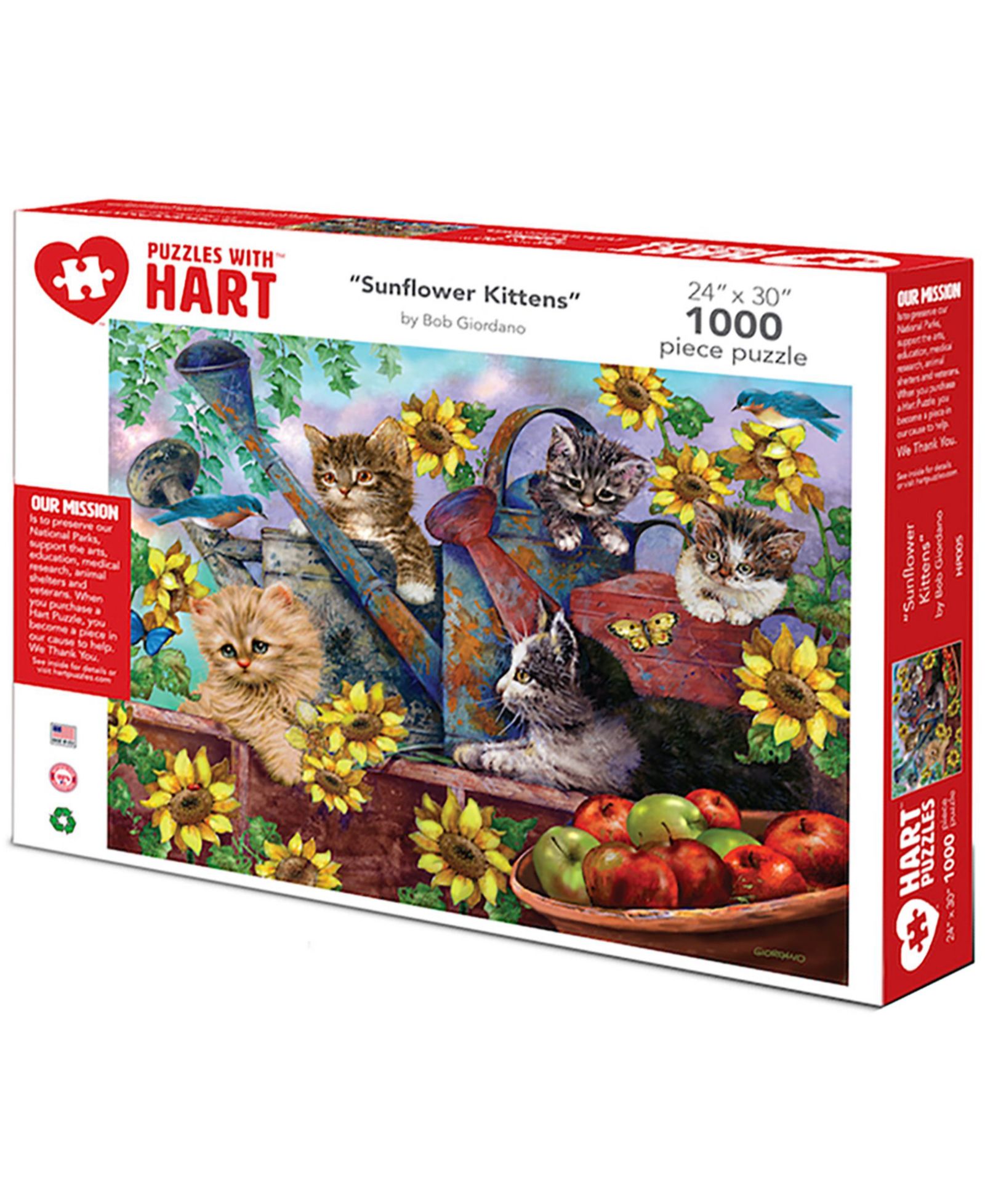 Hart Puzzles пазл Sunflower Kittens 24" x 30", 1000 деталей