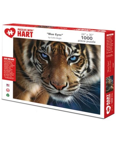 Пазл Hart Puzzles Blue Eyes Tiger 24" x 30", 1000 Pieces
