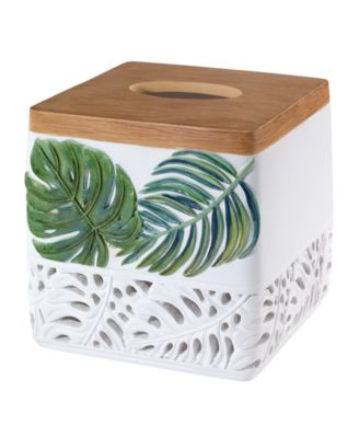 Декоративная крышка для салфеток Avanti Viva из смолы с вырезом в виде листьев пальмы