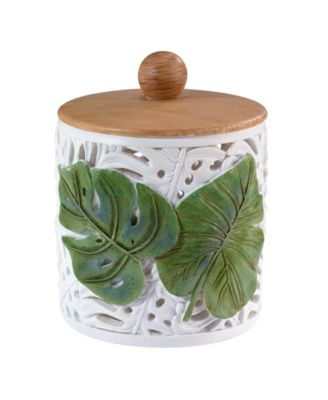 Декоративная накрытая смолой банка Avanti Viva Palm Leaf Cut-Out Resin