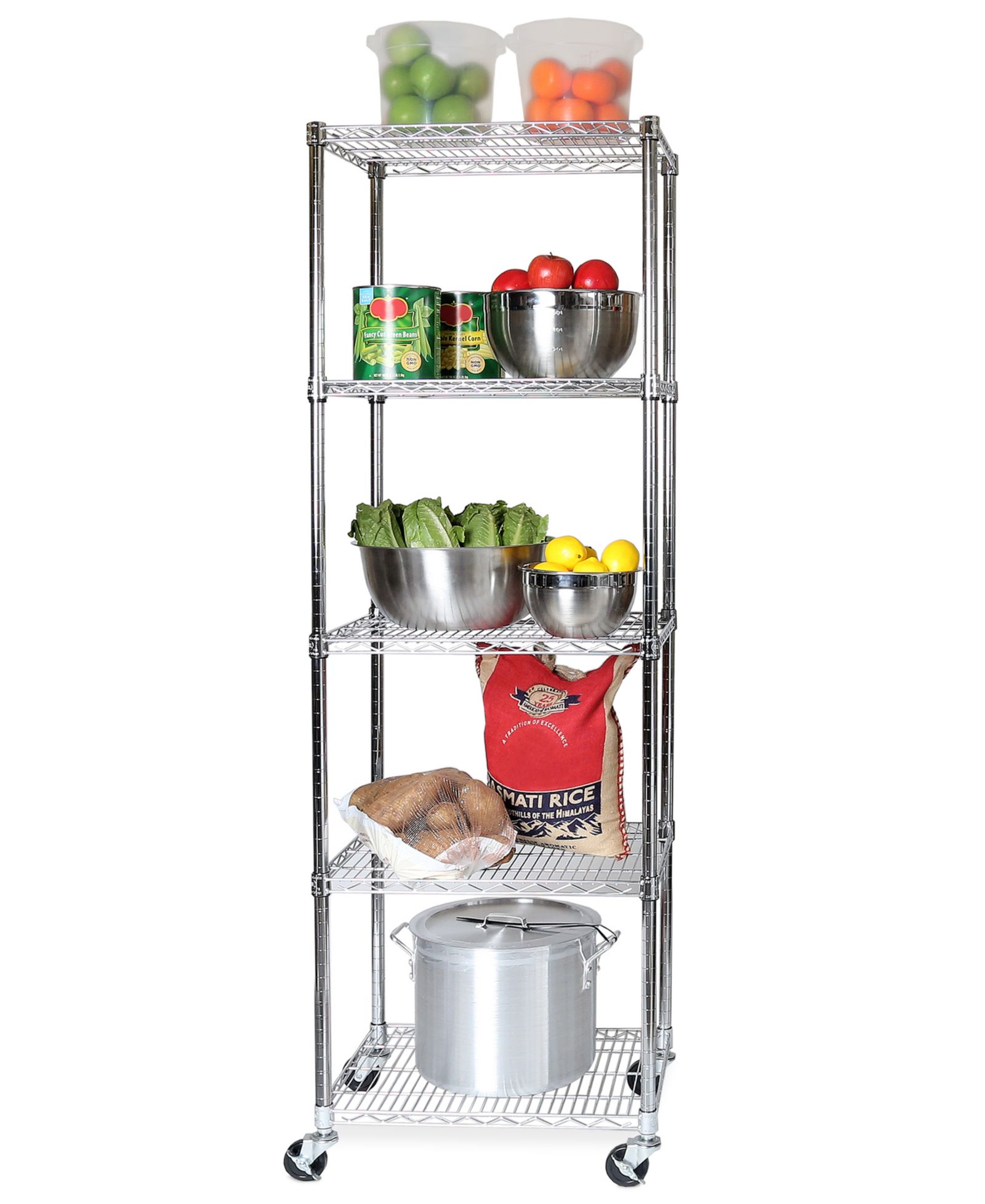 Стеллаж Seville Classics UltraDurable Commercial-Grade 5-Tier NSF-Certified Steel Wire Wheeled
