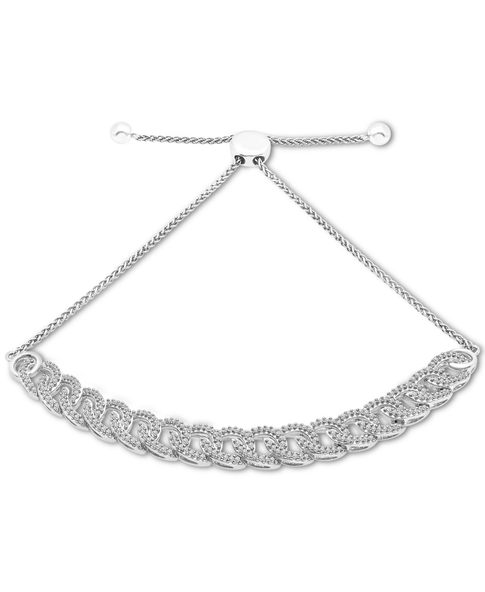 Wrapped™ браслет-боло Diamond Large Link в серебре или позолоченном серебре