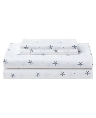 Nautica Star Spangled Coastal Cotton Percale 3 Piece Sheet Set, Twin XL