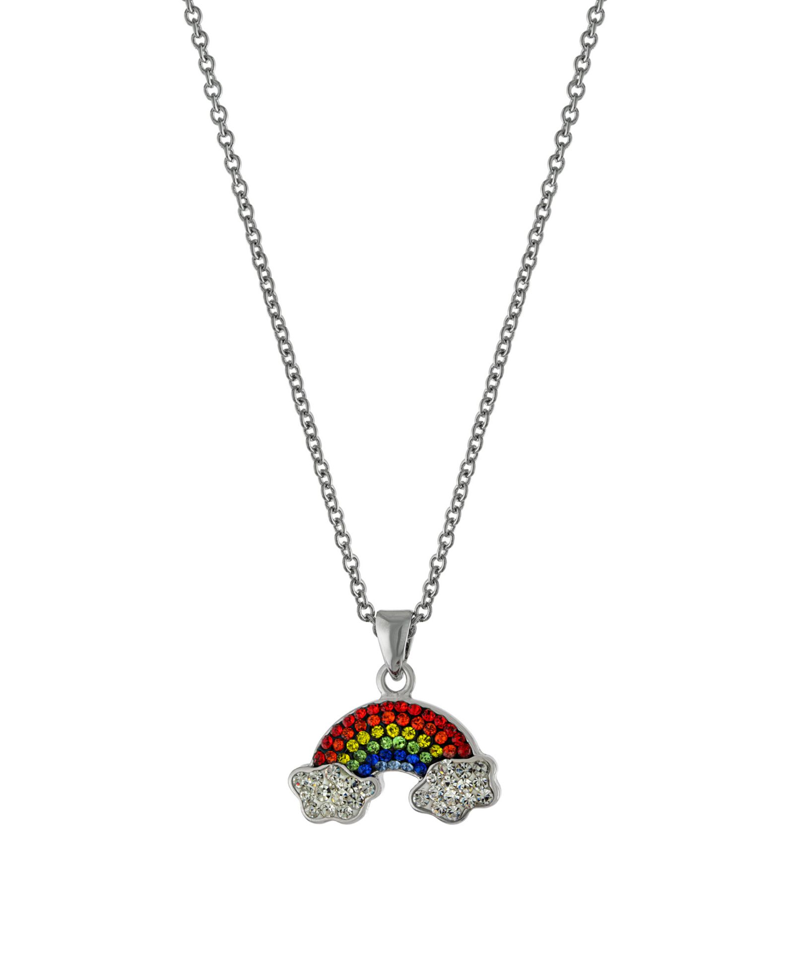 Женское Crystal Rainbow and Cloud Pendant Necklace