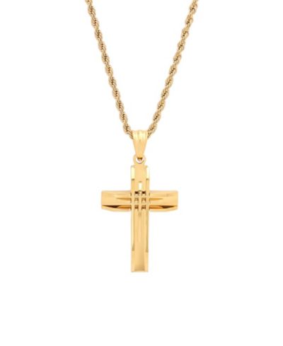 STEELTIME кулон в виде креста с отделкой из золота 18k