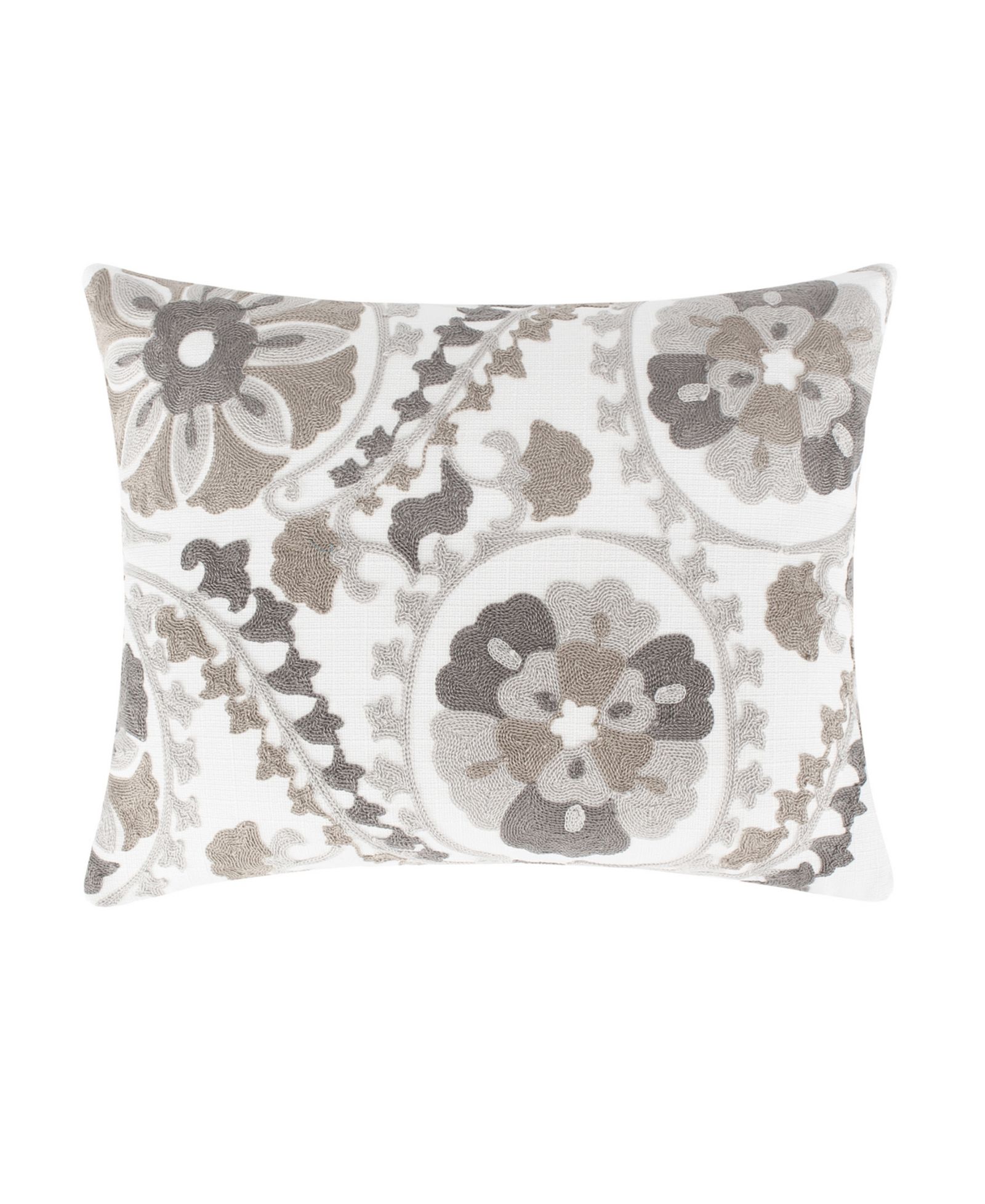 Levtex Mills Waffle Crewel Suzani Decorative Pillow, 14" x 18"