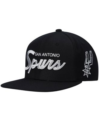 Мужская кепка Mitchell & Ness Black San Antonio Spurs Hardwood Classics Script 2.0 Snapback