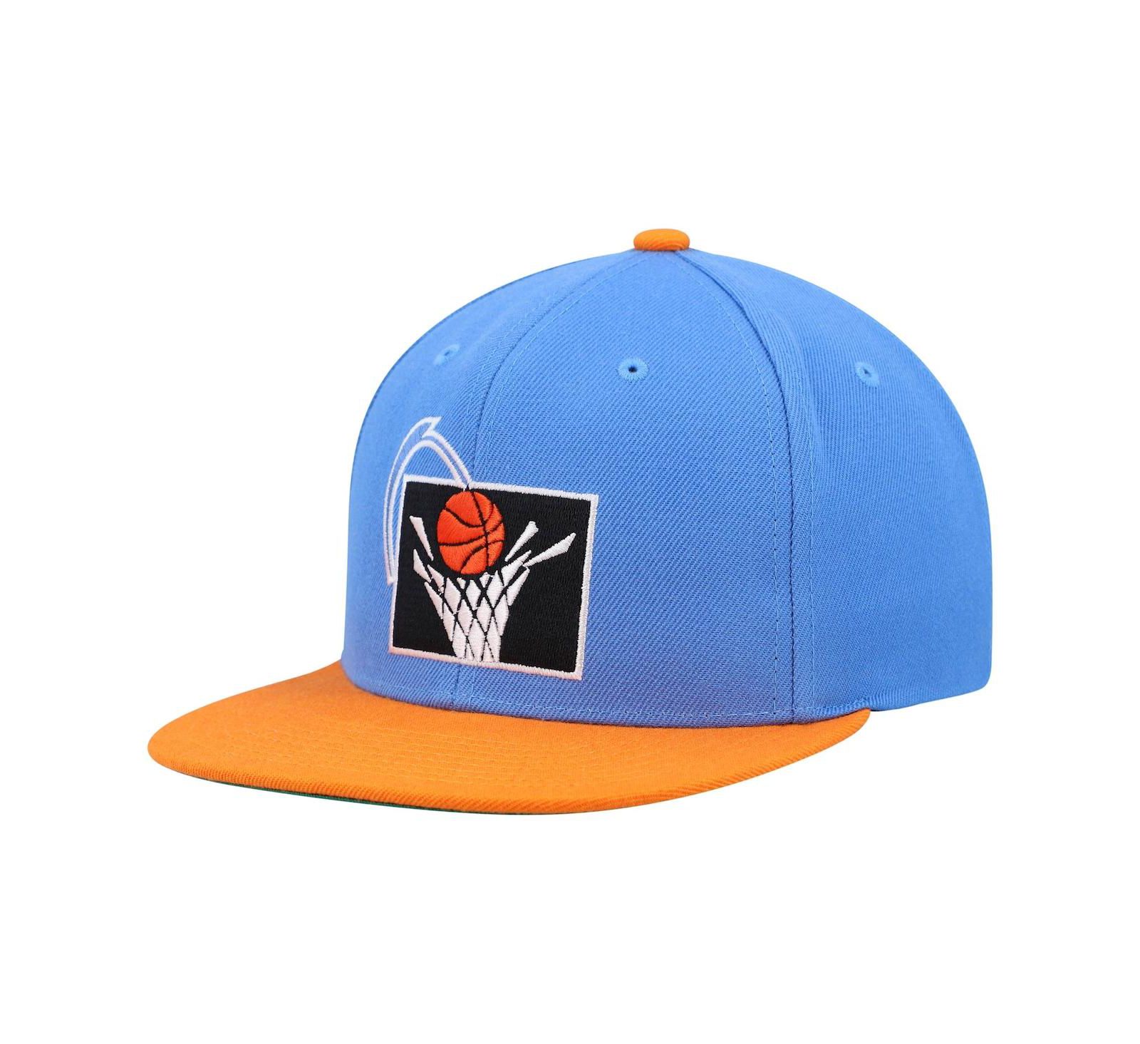 Men's Mitchell & Ness Blue and Orange Cleveland Cavaliers Hardwood Classics Team Two-Tone 2.0 Snapback Hat