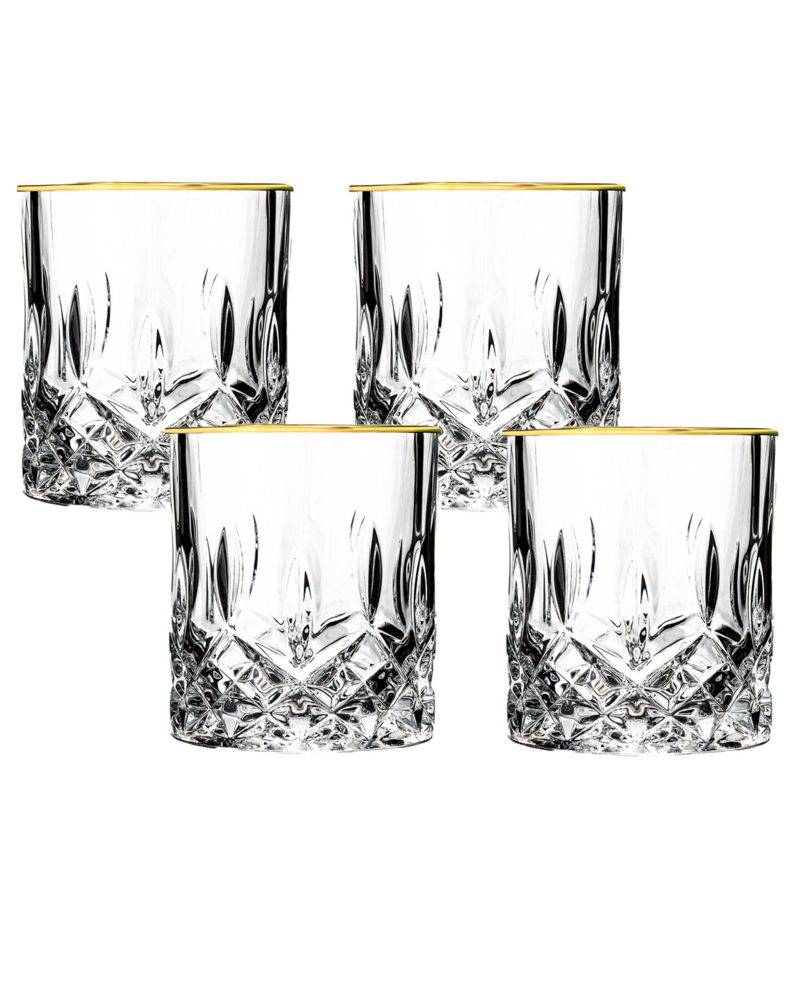 Opera Gold Double Old Fashioned Glasses, Set of 4