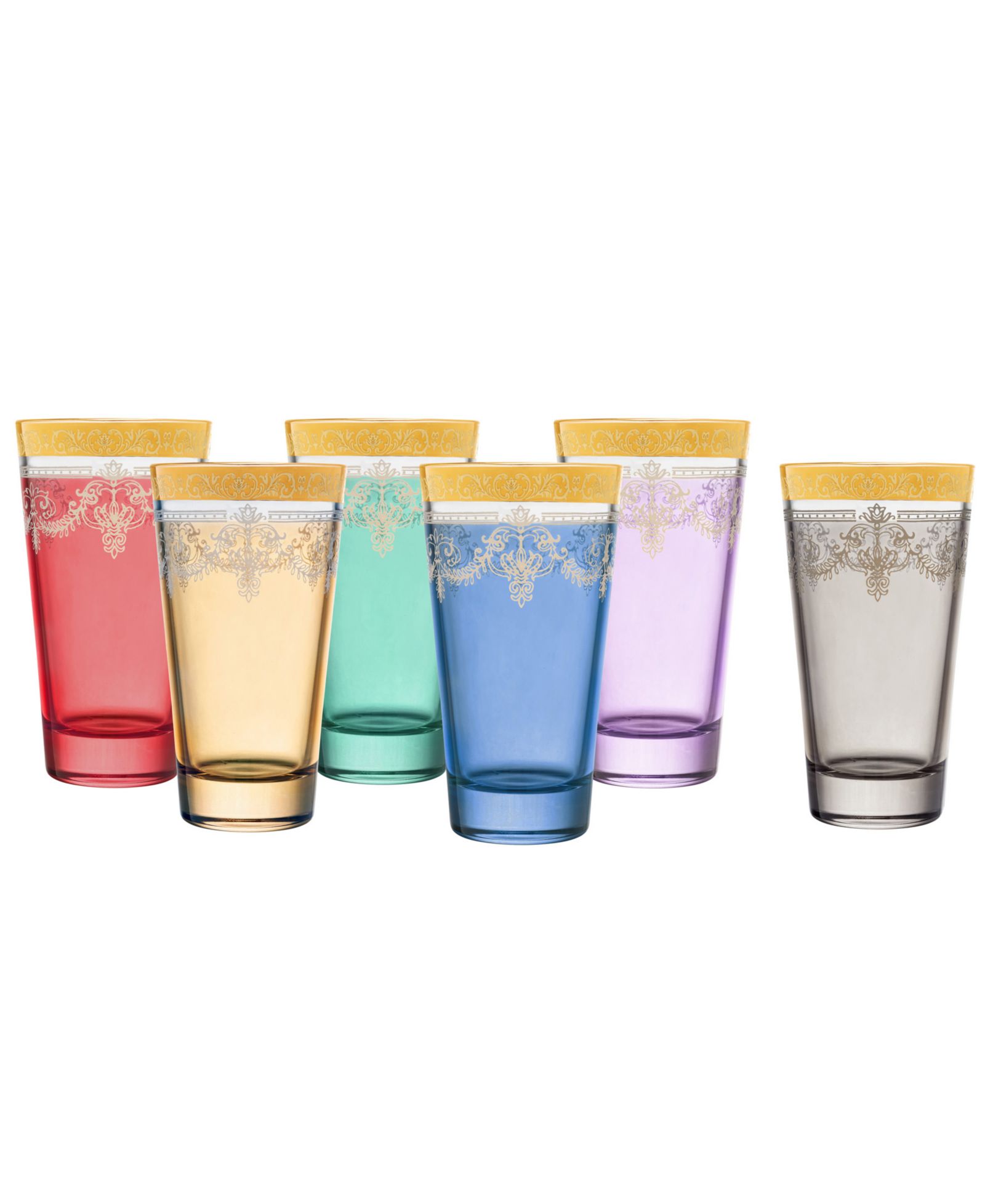 Набор бокалов Lorren Home Trends Highball Gold Band, 6 шт.