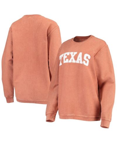 Женское свитшот Pressbox Texas Orange Texas Longhorns Comfy Cord Vintage-Like Wash Basic Arch Pullover