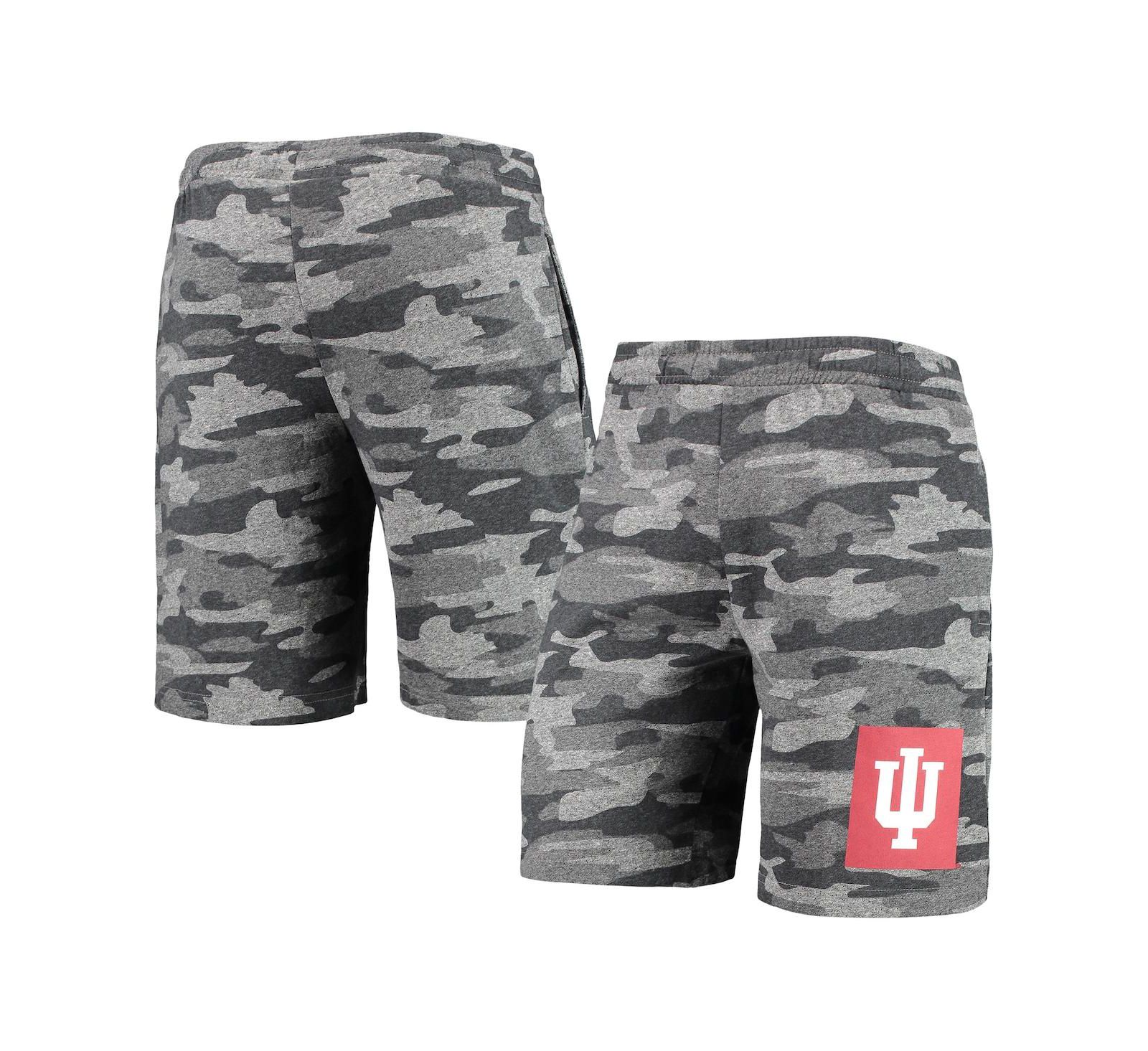 Men's Concepts Sport Charcoal, Gray Indiana Hoosiers Camo Backup Terry Jam Lounge Shorts