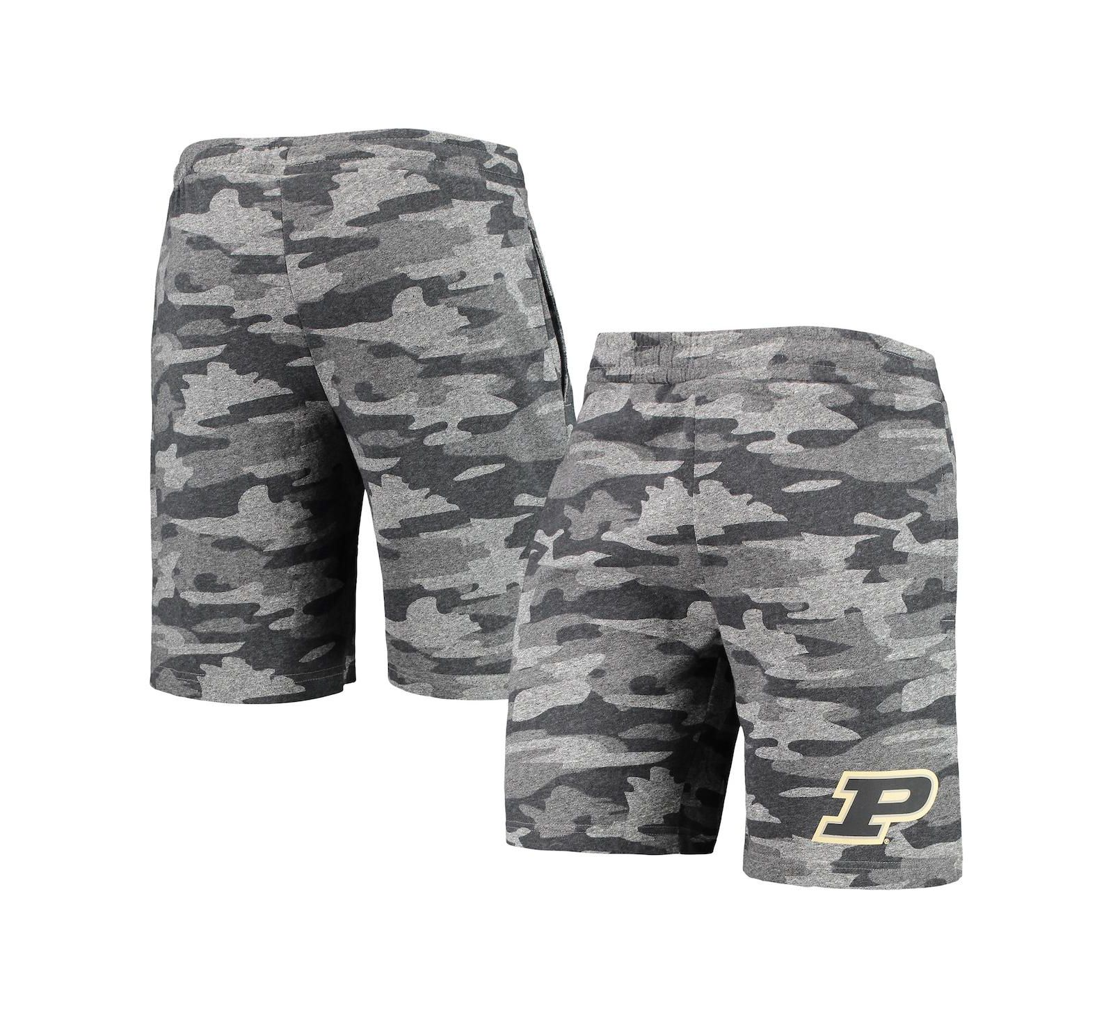 Men's Concepts Sport Charcoal, Gray Purdue Boilermakers Camo Backup Terry Jam Lounge Shorts