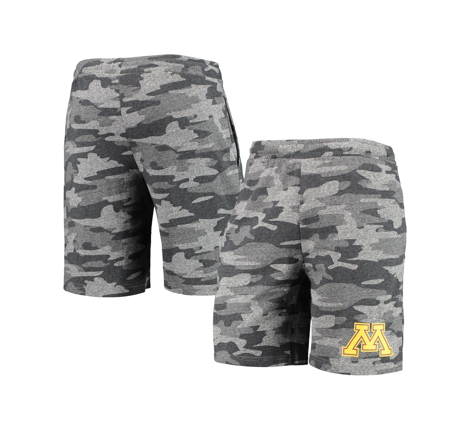 Men's Concepts Sport Charcoal, Gray Minnesota Golden Gophers Camo Backup Terry Jam Lounge Shorts