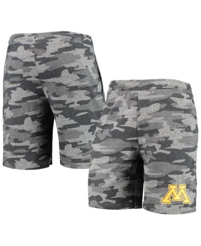 Men's Concepts Sport Charcoal, Gray Minnesota Golden Gophers Camo Backup Terry Jam Lounge Shorts