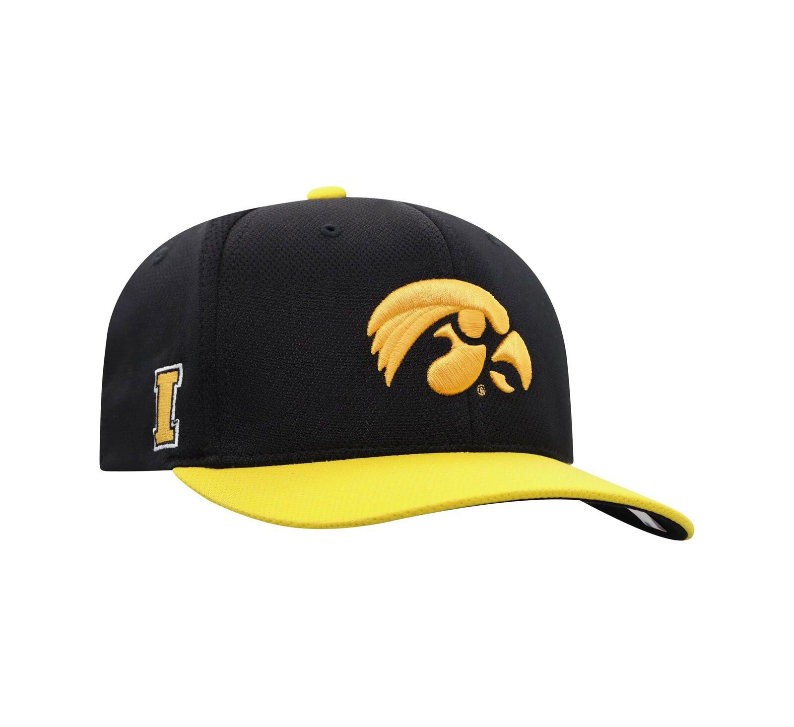 Мужская кепка Top Of The World Black Gold Iowa Hawkeyes Two-Tone Reflex Hybrid Tech Flex