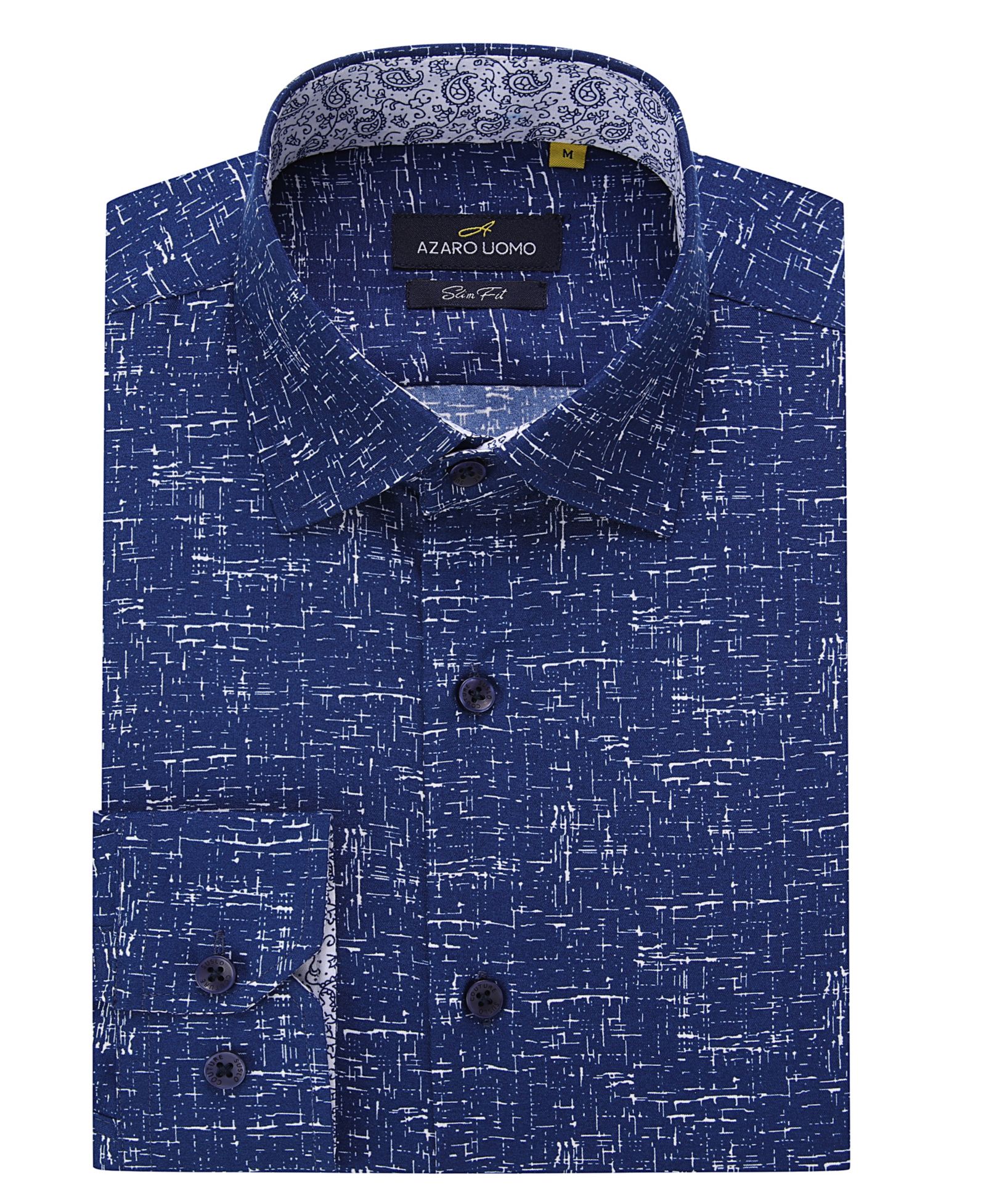 Мужская рубашка Azaro Uomo Business Geometric Long Sleeve Button Down