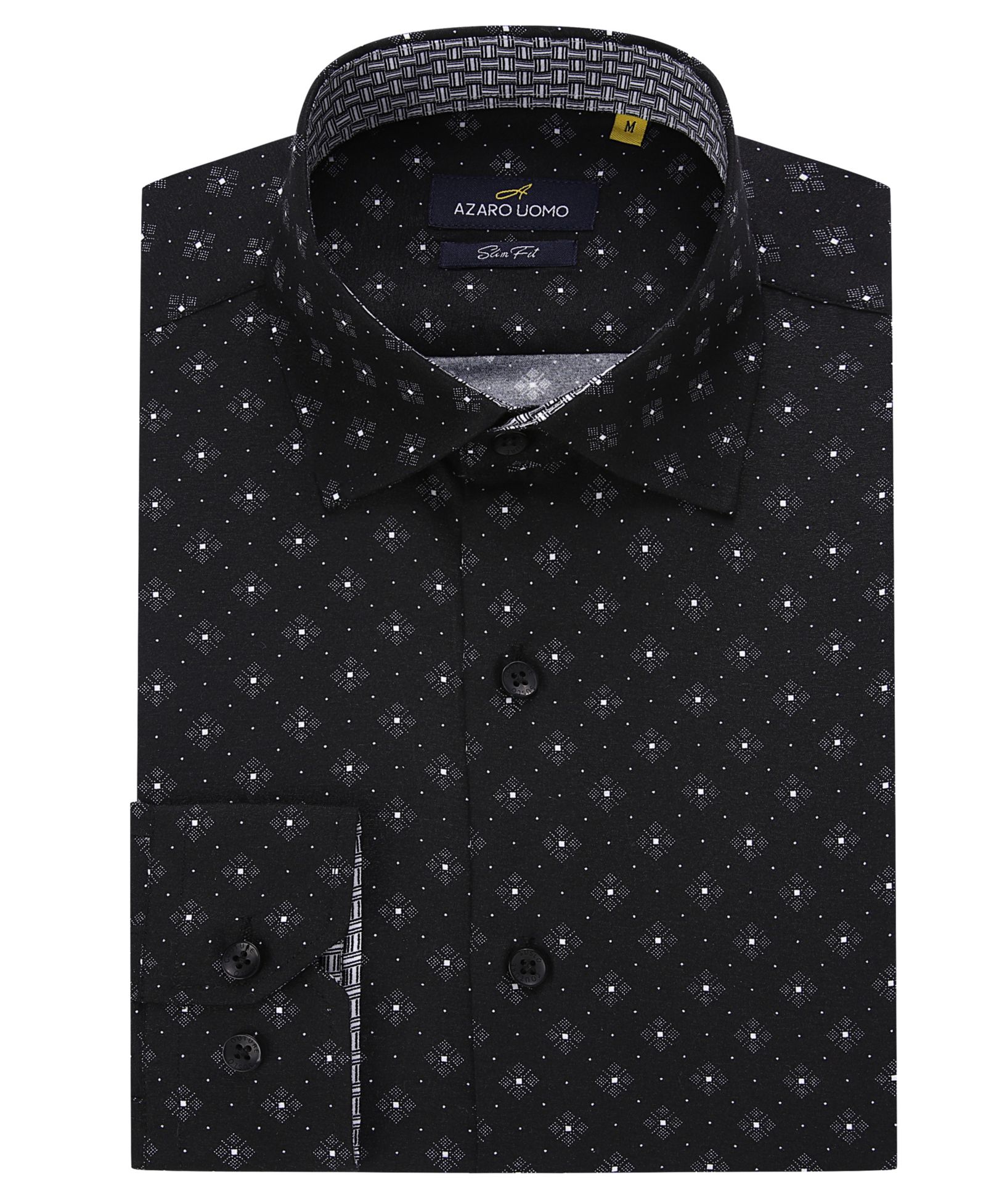 Мужская рубашка Azaro Uomo Business Geometric Long Sleeve Button Down