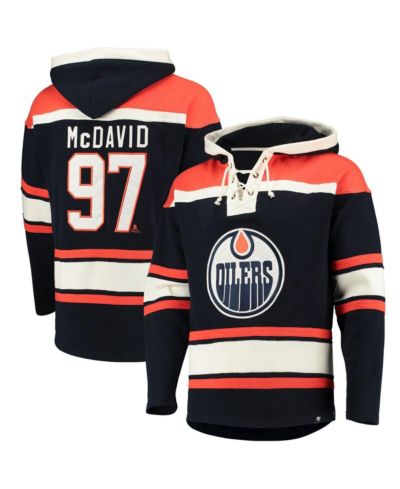 Мужское худи '47 Connor Mcdavid Edmonton Oilers Player Name and Number Lacer Pullover, темно-синее