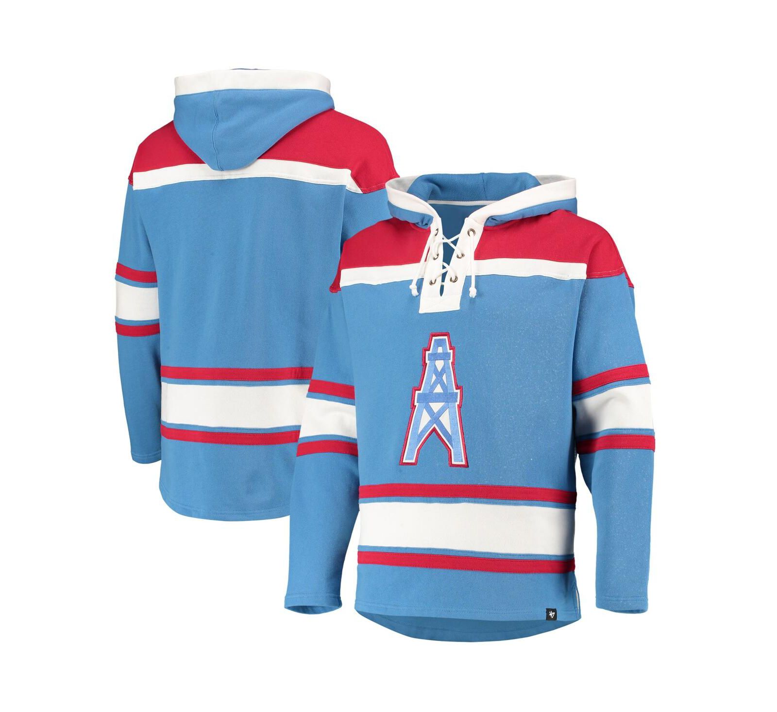 Мужское худи '47 Houston Oilers Lacer V-Neck светло-голубого цвета
