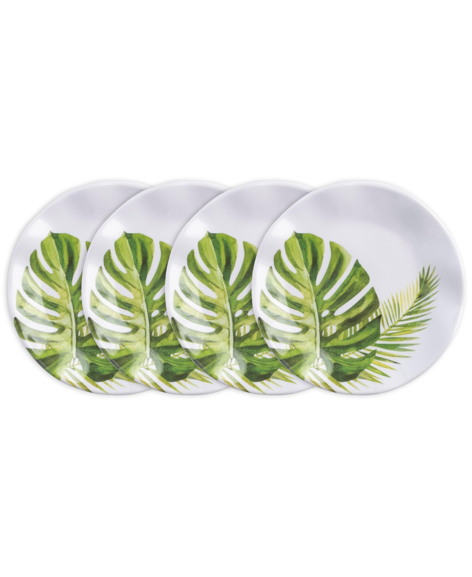 Q Squared тарелки для канапе Melamine Palm, 5.5", набор из 4 штук