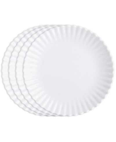 Q Squared Melamine Patio Luxe Lightweight 11" Dinner Plates, Set of 4