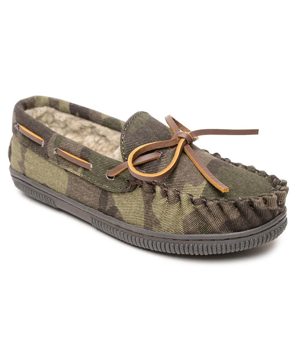 Детские тапочки Minnetonka с подкладкой и жесткой подошвой для мальчиков старшего возраста