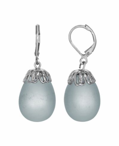 Серьги-подвески из матового стекла Женские