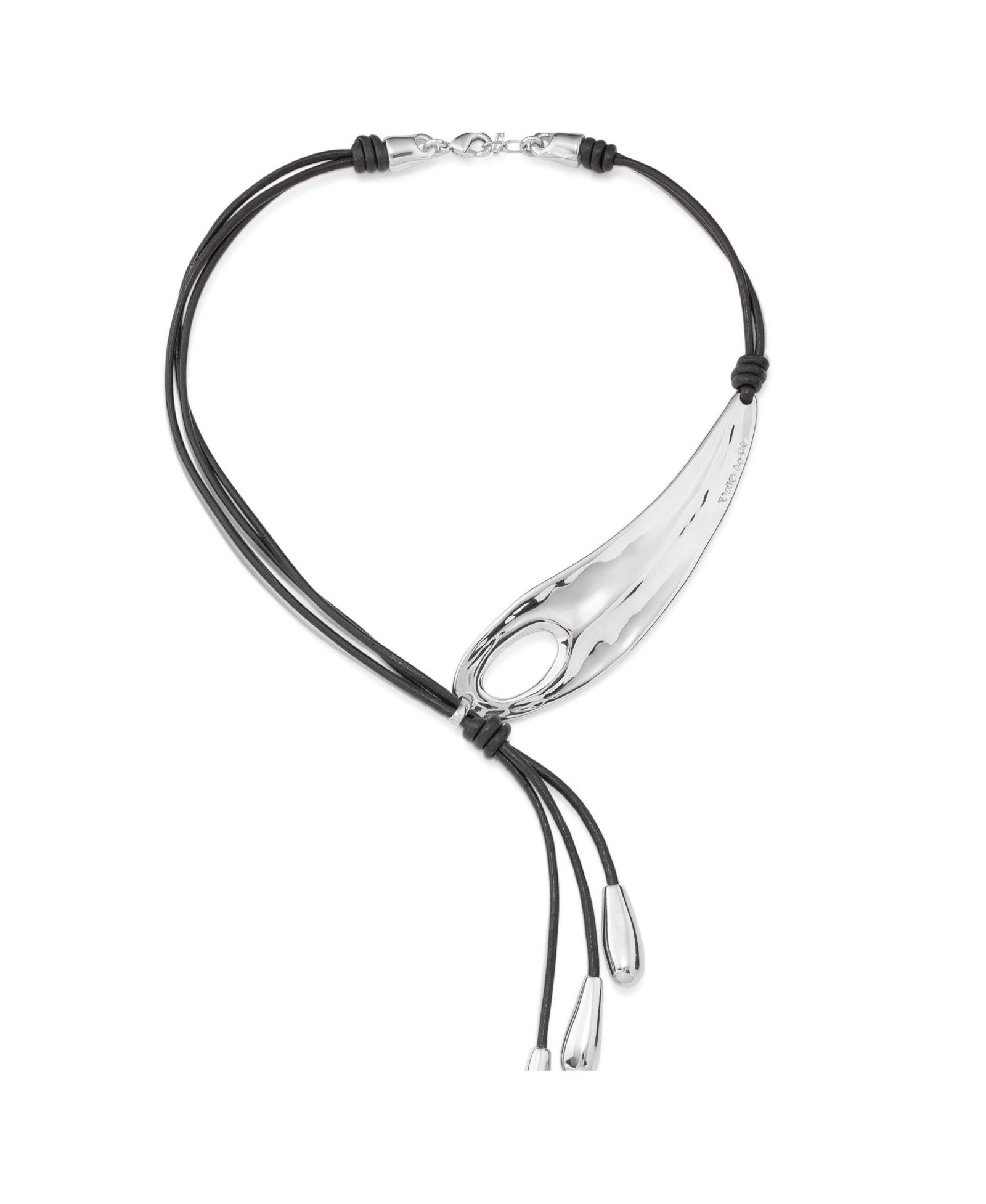 UNOde50 ожерелье Latigo, 18K Gold and Silver, Short Adjustable