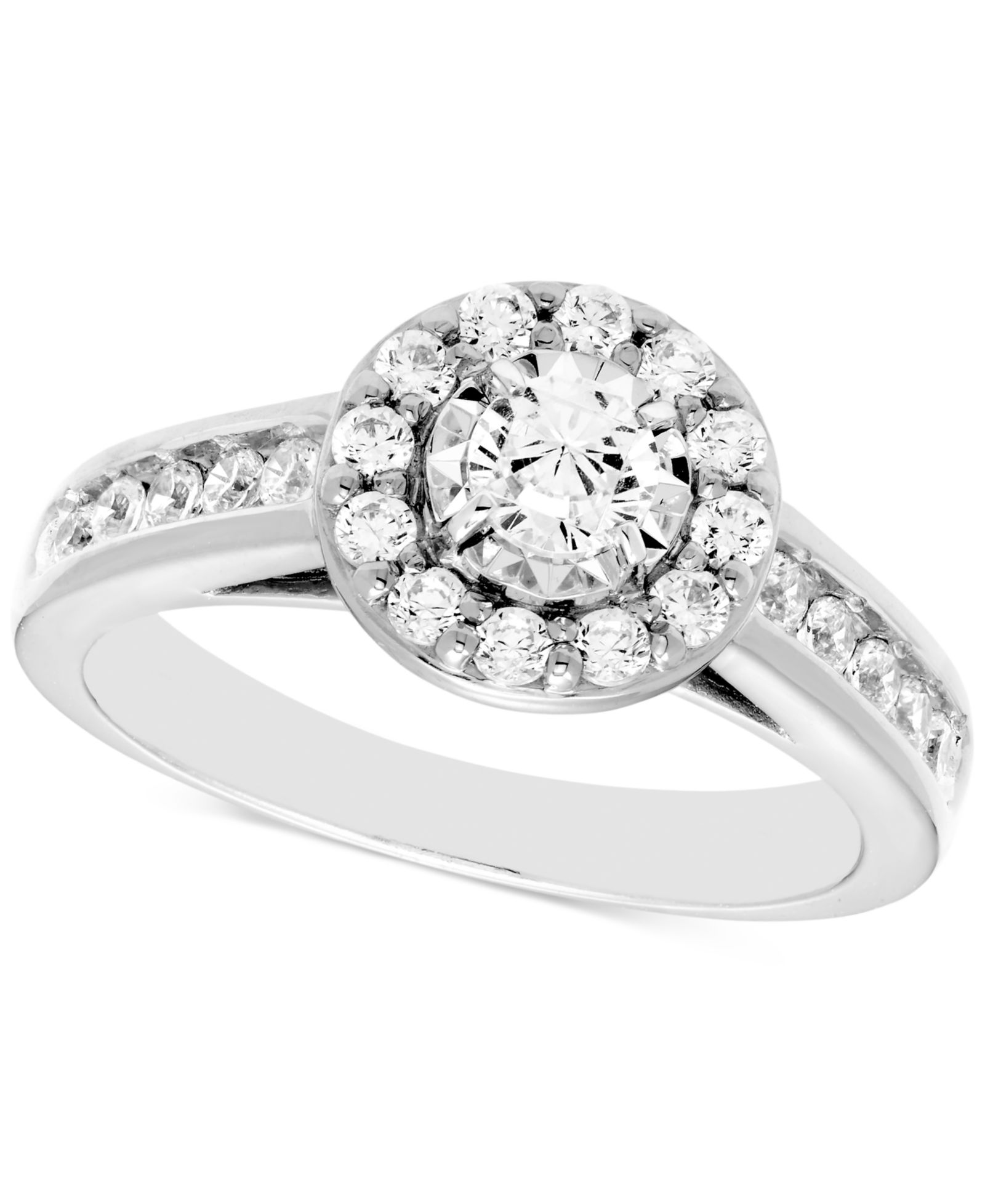 Помолвочное кольцо с бриллиантовым ореолом (3/4 ct. t.w.) в 14k белом или желтом золоте