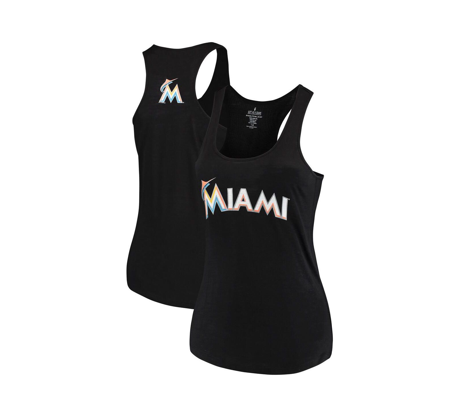 Женский майка-рассекатель Soft As A Grape Miami Marlins Plus Size