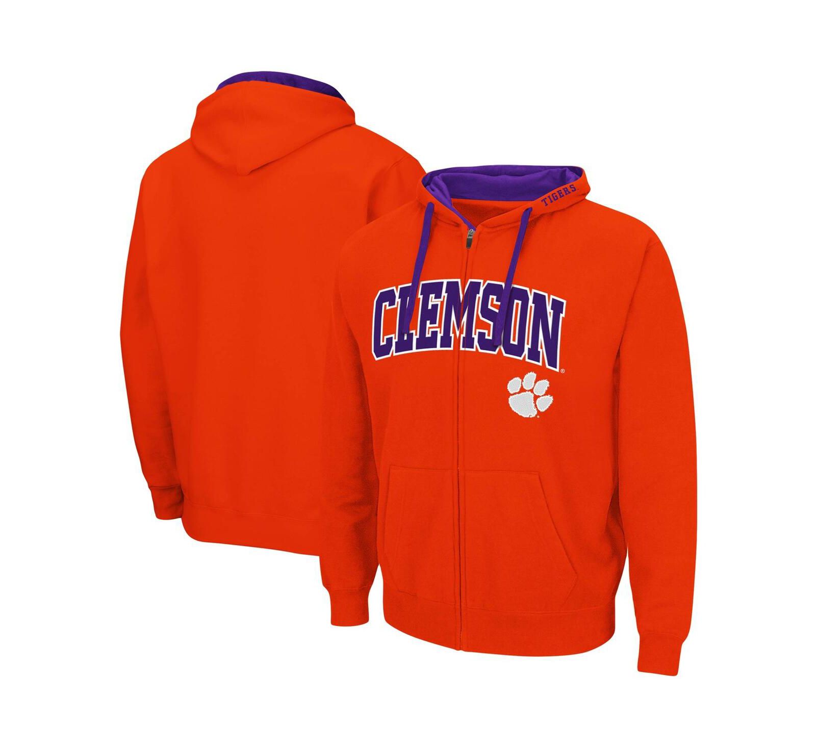 Мужское худи Colosseum Orange Clemson Tigers Big and Tall Full-Zip Hoodie