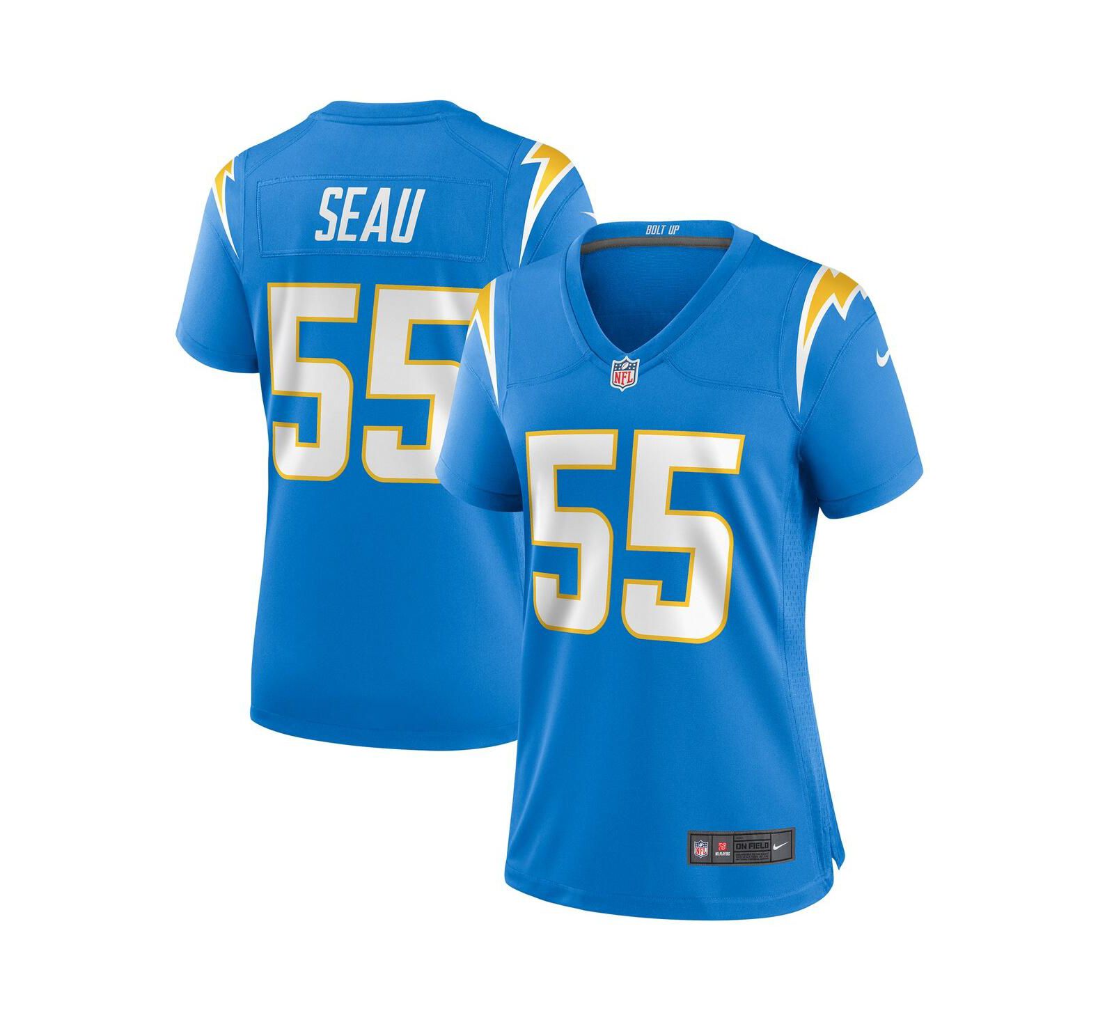 Women's Nike Junior Seau Powder Blue Los Angeles Chargers Game Retired Player Jersey