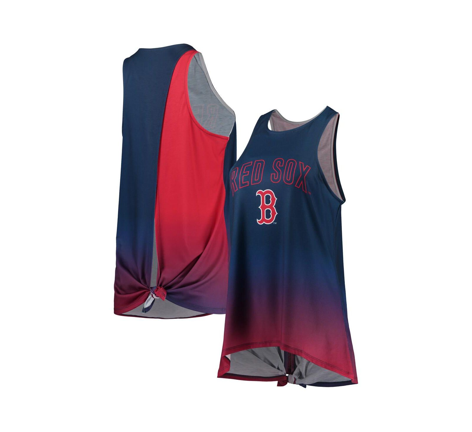 Women's FOCO Navy Boston Red Sox Gradient Tie-Back Racerback Tank Top